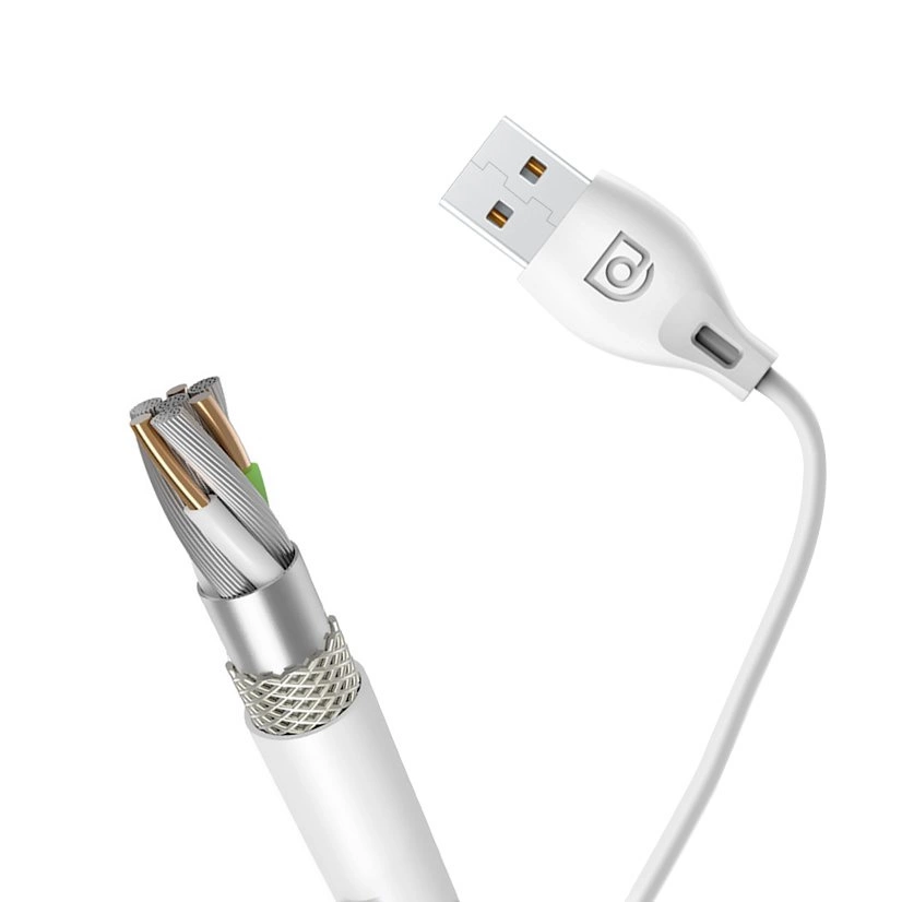 USB-A - Lightning Dudao L4L Data- en Oplaadkabel, 18W, 1m, Wit