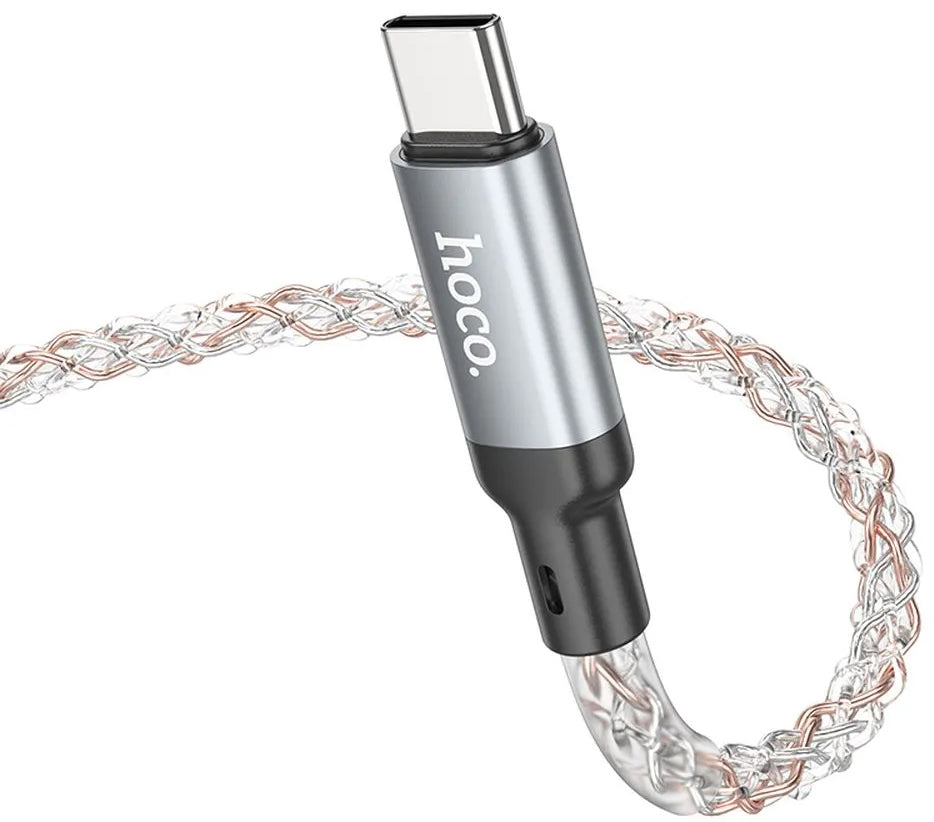 Câble de Données et de Charge USB-C - USB-C HOCO U112, 60W, 1m, Gris
