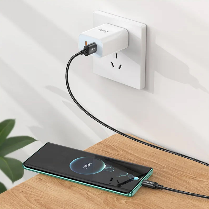 Data- en Oplaadkabel USB-A - USB-C HOCO X89, 18W, 2m, Zwart
