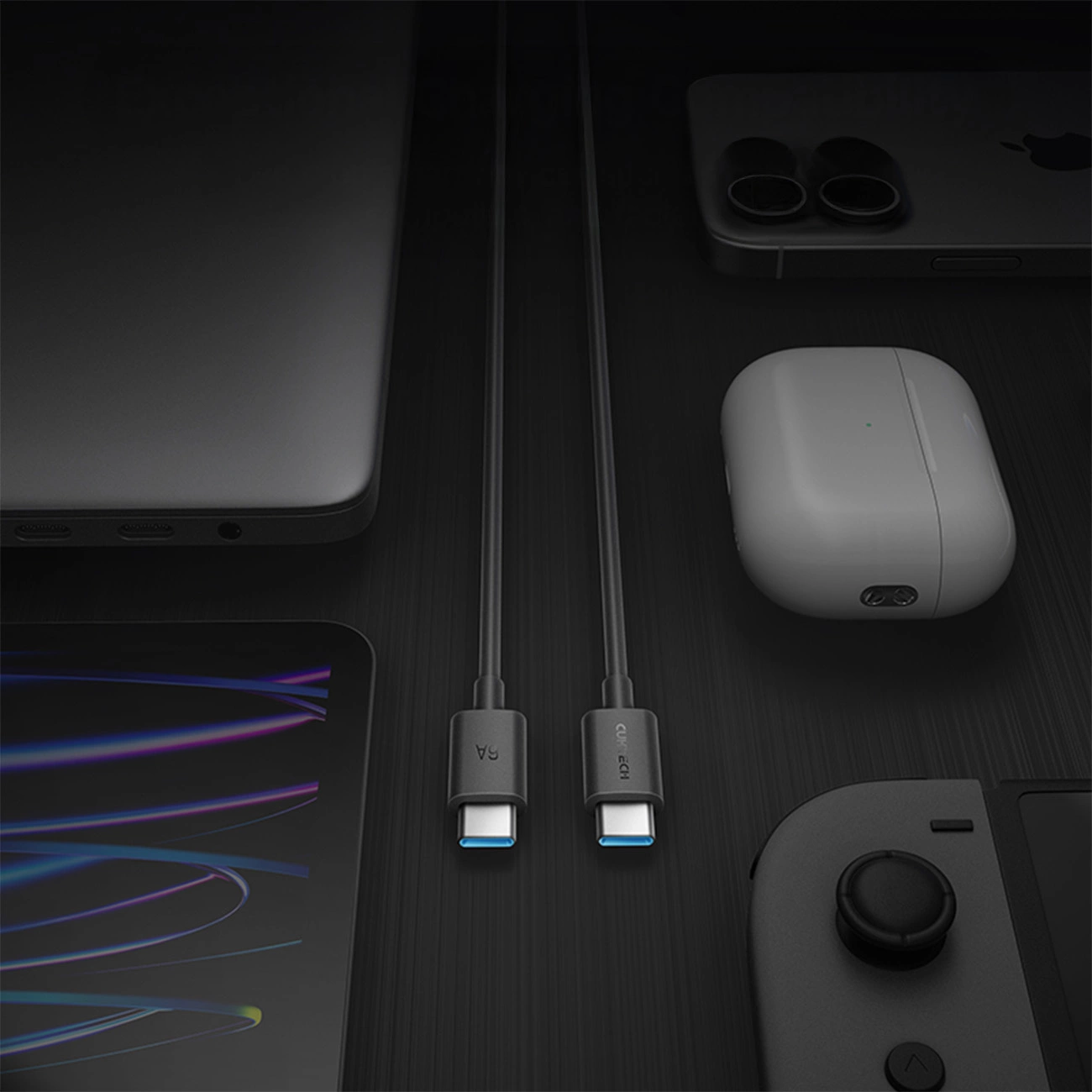 Câble de Données et de Charge USB-C - USB-C Cuktech, 240W, 1.5m, Noir CKCTC615NCBK