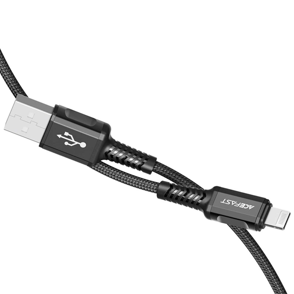 Câble de Données et de Charge USB-A - Lightning Acefast C1-02, 18W, 1.2m, Noir
