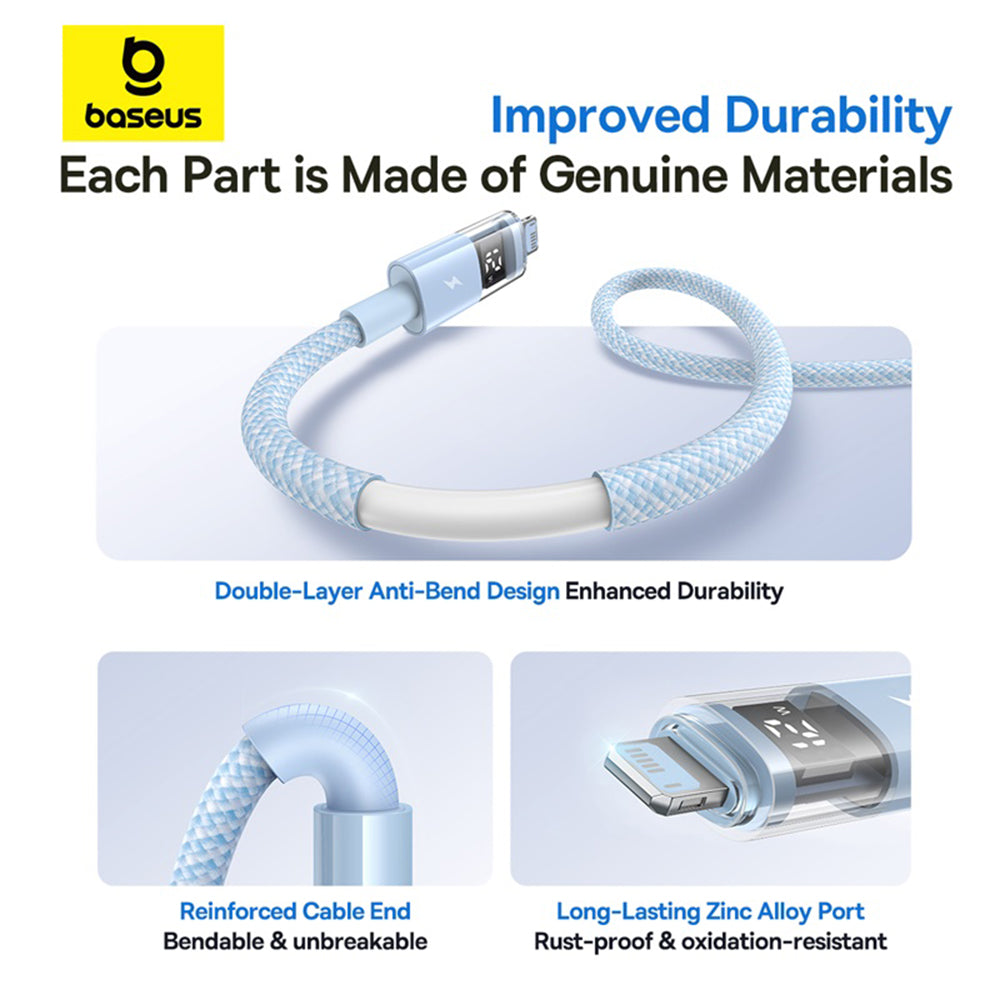 Câble de Données et de Charge USB-A - Lightning Baseus Display 2, 12W, 2m, Bleu P10382700311-01