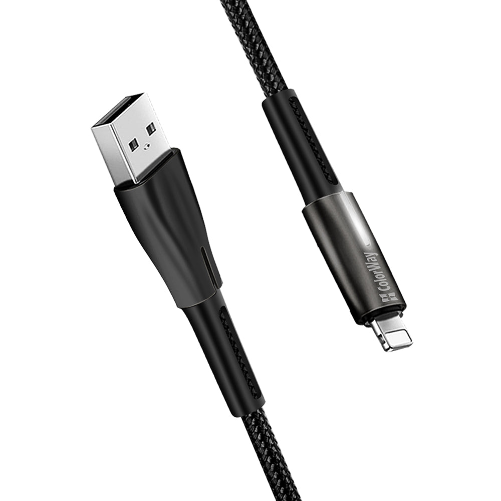 Câble de Données et de Charge USB-A - Lightning ColorWay CW-CBUL035, 18W, 1m, Noir