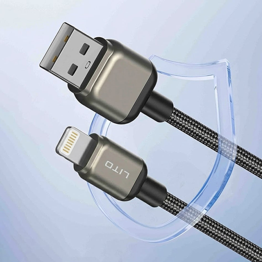 Daten- und Ladekabel USB-A - Lightning Lito LD17, 18W, 1m, Schwarz
