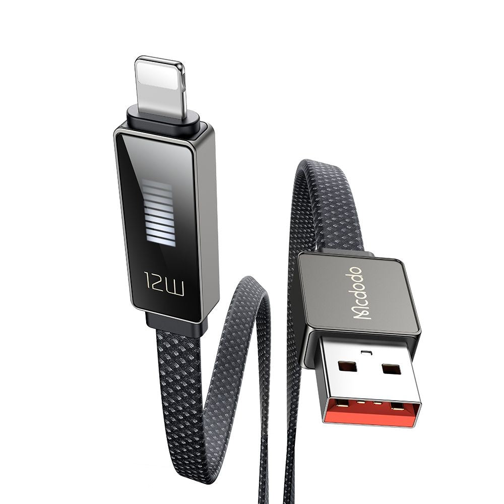 Câble de Données et de Charge USB-A - Lightning McDodo CA-4970 Rythm Display, 18W, 1.2m, Noir