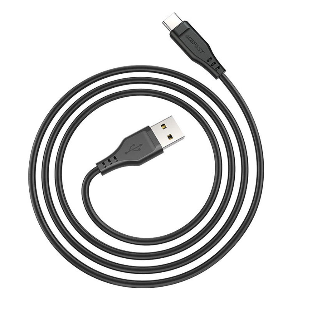 Data- en Oplaadkabel USB-A - USB-C Acefast C3-03, 60W, 1.2m, Zwart
