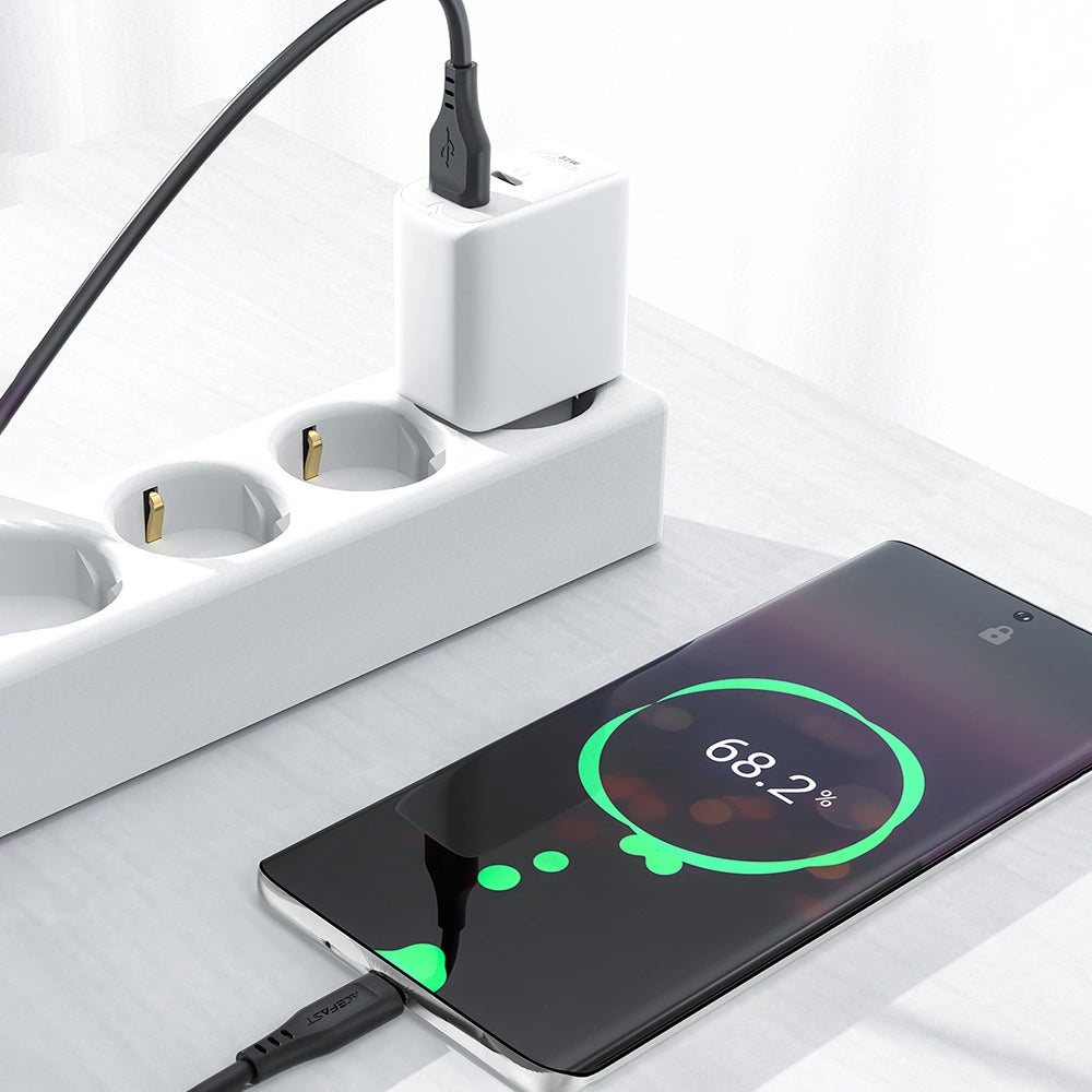 Data- en Oplaadkabel USB-A - USB-C Acefast C3-03, 60W, 1.2m, Zwart