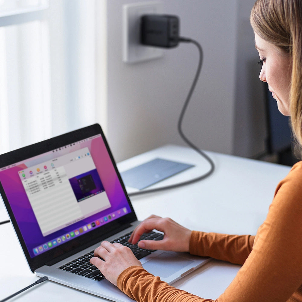 Data- en Oplaadkabel USB-A - USB-C Acefast C3-03, 60W, 1.2m, Zwart