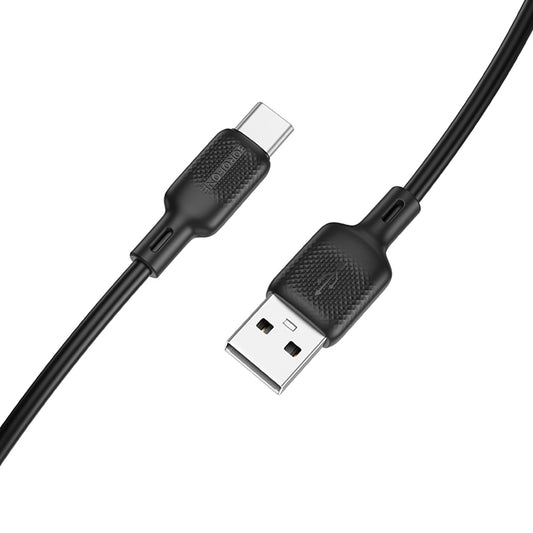 Data- en Oplaadkabel USB-A - USB-C Borofone BX113 Lenny, 18W, 1m, Zwart