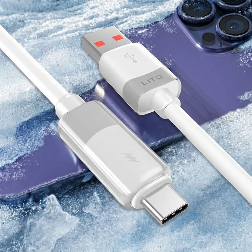 Daten- und Ladekabel USB-A - USB-C Lito LD07, 18W, 1m, Weiß