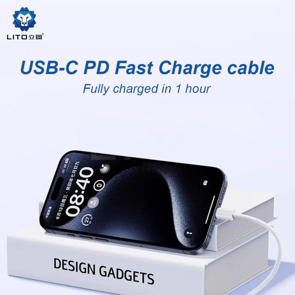 USB-C - Lightning Lade- und Datenkabel Lito LD04CL, 27W, 1m, Weiß
