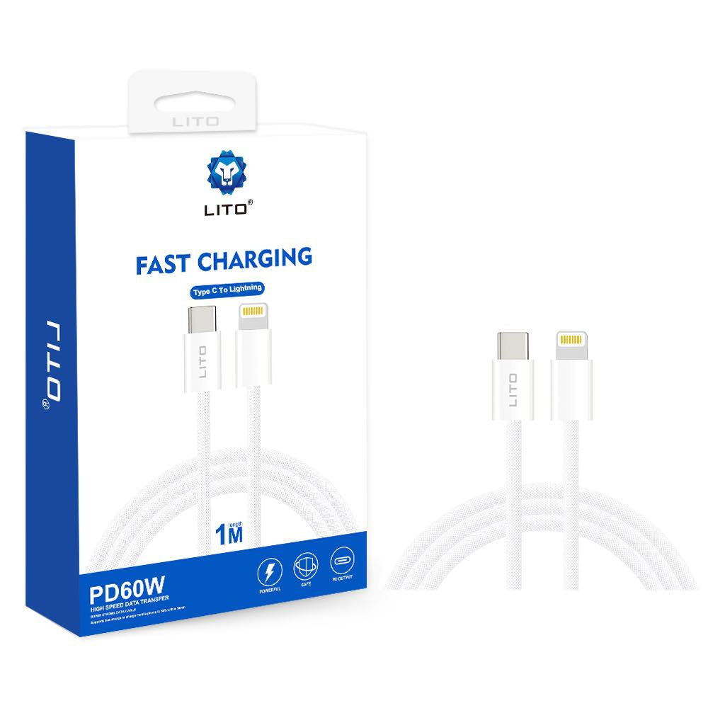 USB-C - Lightning Lade- und Datenkabel Lito LD04CL, 27W, 1m, Weiß
