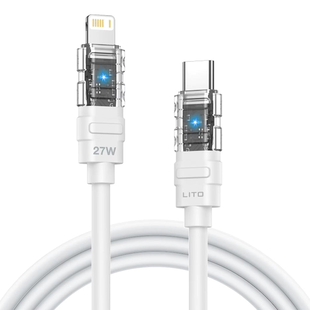 Daten- und Ladekabel USB-C - Lightning Lito LD05, 27W, 1m, Weiß