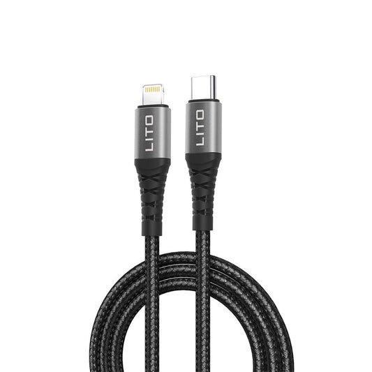 Câble de Données et de Charge USB-C - Lightning Lito LD08CL, 27W, 1m, Noir