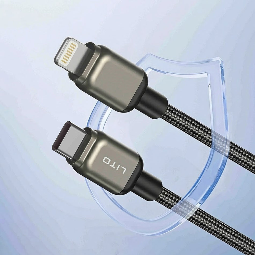 USB-C to Lightning Data and Charging Cable Lito LD17, 20W, 1m, Black