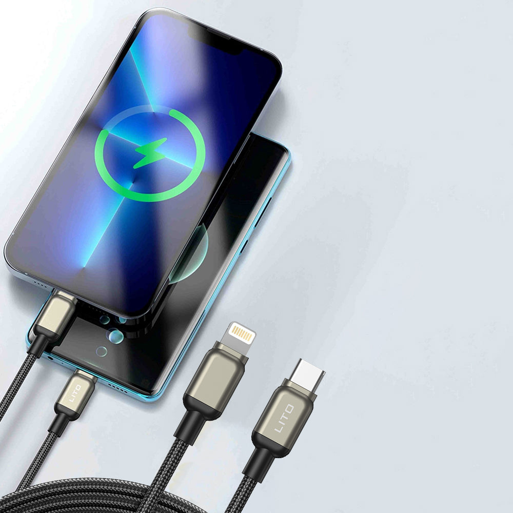 USB-C to Lightning Data and Charging Cable Lito LD17, 20W, 1m, Black