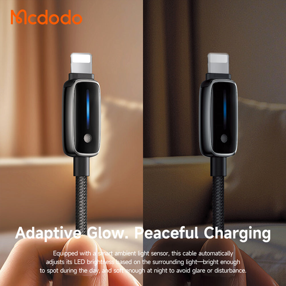 Daten- und Ladekabel USB-C - Lightning McDodo CA-0050, 36W, 1.2m, Schwarz