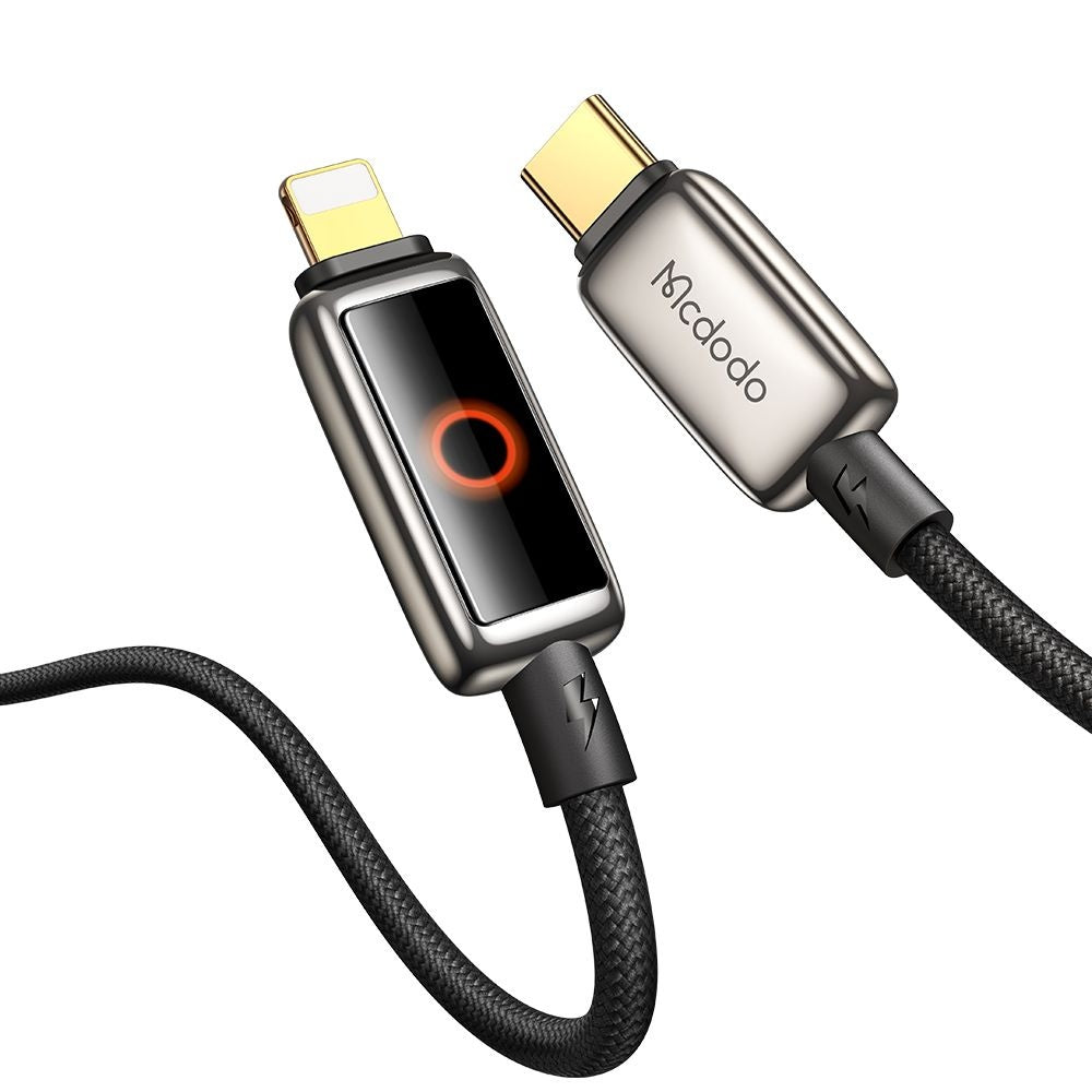 Câble de Données et de Charge USB-C - Lightning McDodo CA-6670 Auto Power Off, 36W, 1.2m, Noir