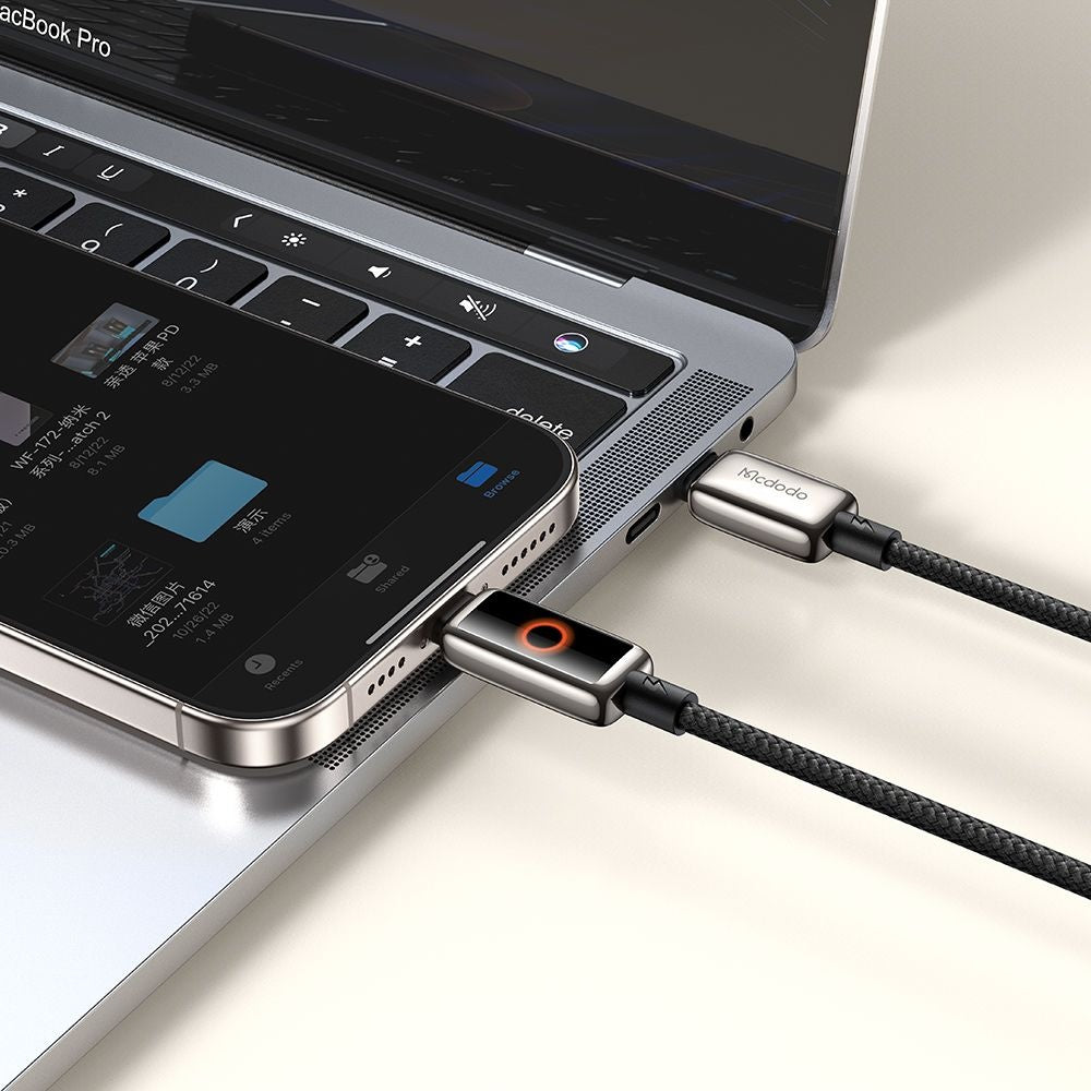 Câble de Données et de Charge USB-C - Lightning McDodo CA-6670 Auto Power Off, 36W, 1.2m, Noir