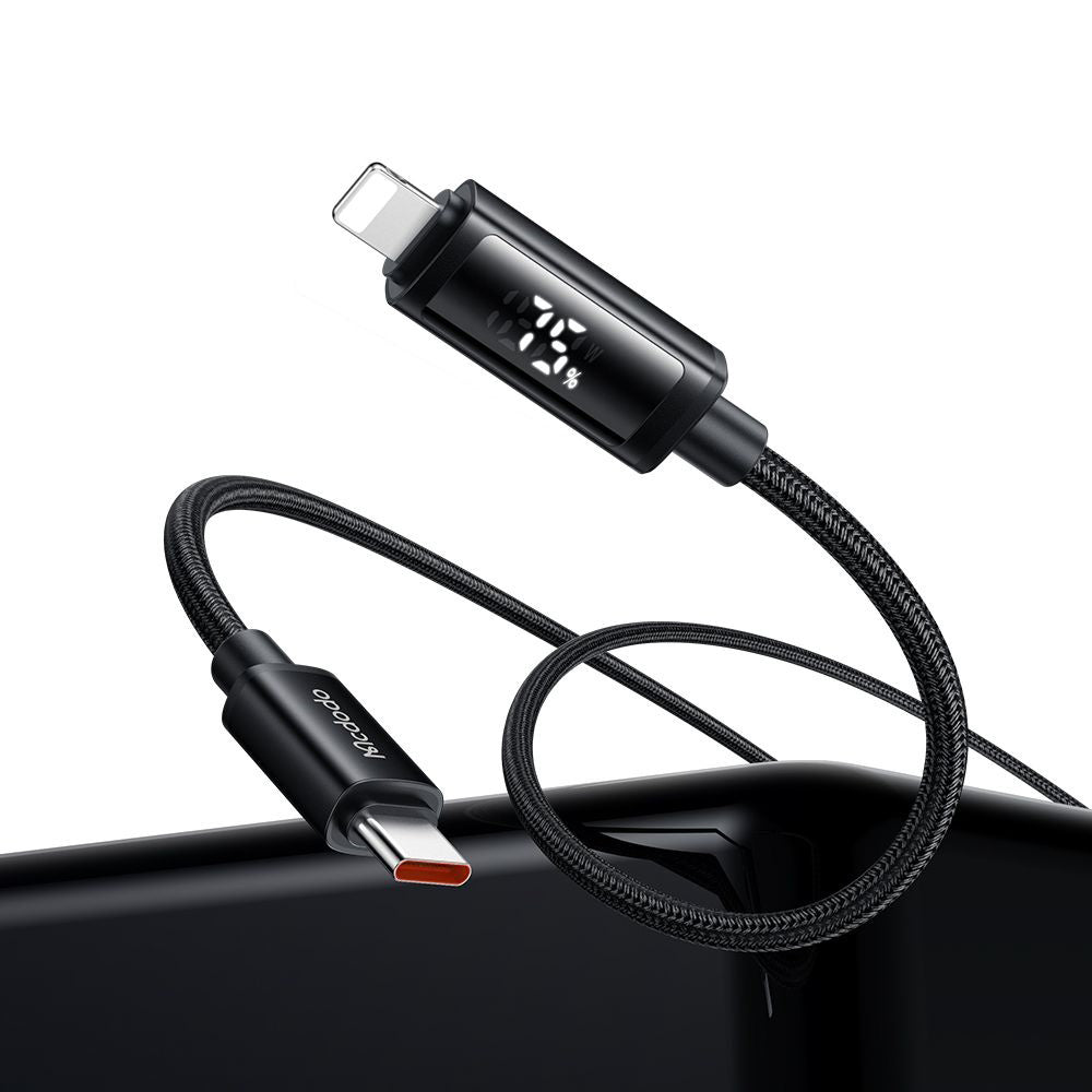 Câble de Données et de Charge USB-C - Lightning McDodo CA-7990 Display, 36W, 1.2m, Noir