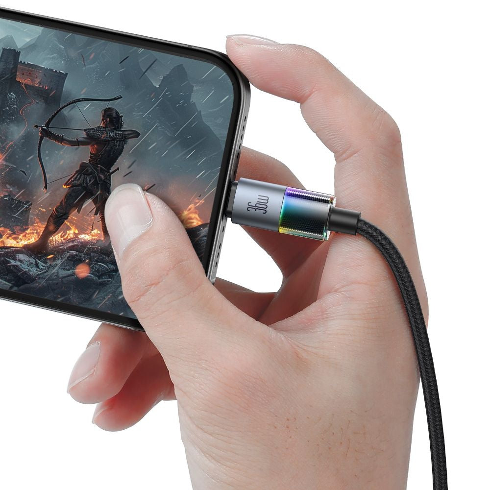 Câble de Données et de Charge USB-C - Lightning McDodo CA-8190 Colorful, 36W, 1.2m, Noir