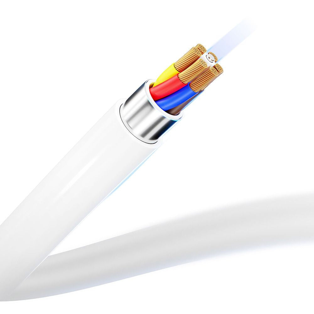 USB-C Data- en Oplaadkabel - USB-C 3MK Hyper, 100W, 2m, Wit