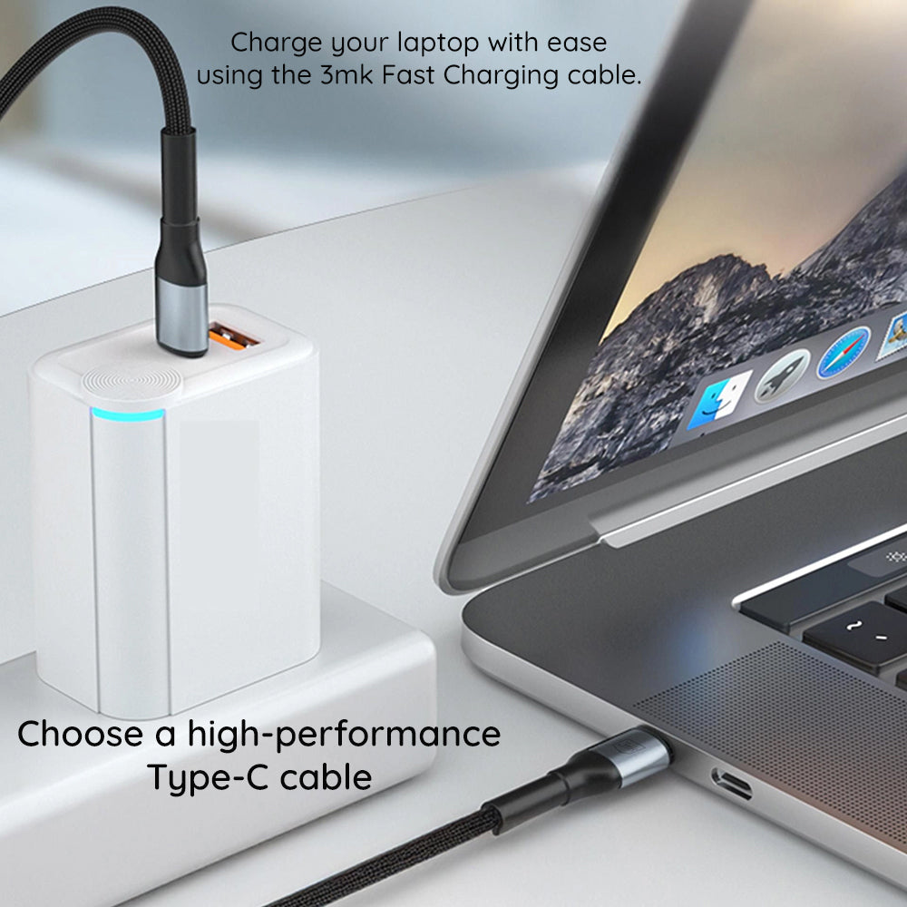 USB-C Data and Charging Cable - USB-C 3MK Hyper N Thunderbolt 4, 240W, 1m, Black