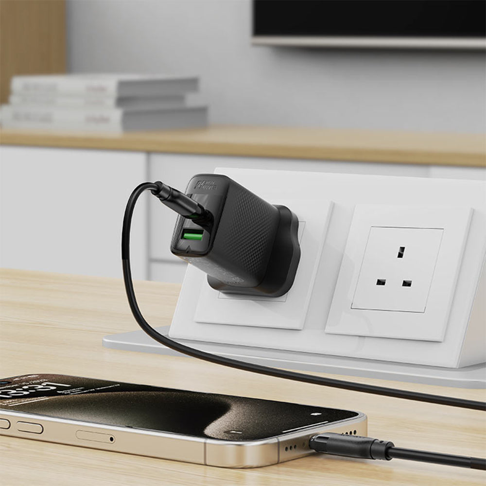 Câble de Données et de Charge USB-C - USB-C Acefast C16-03, 60W, 1.2m, Noir