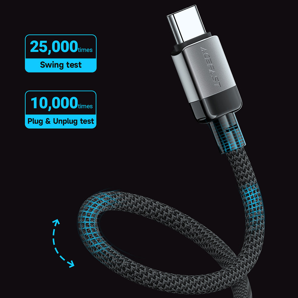 Data- en Oplaadkabel USB-C - USB-C Acefast C9-03, 60W, 1.2m, Zwart