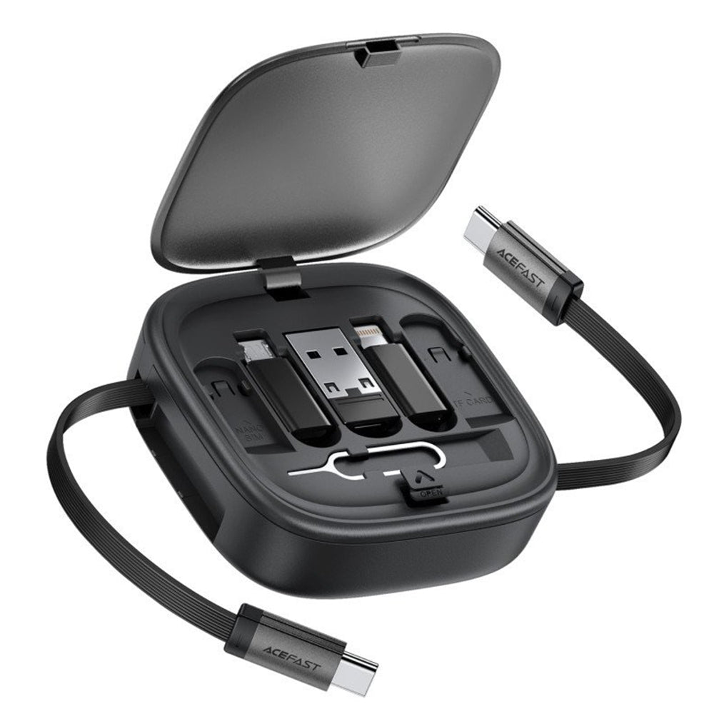 Câble de Données et de Charge USB-C - USB-C Acefast Travel J3, 60W, 0.95m, Noir