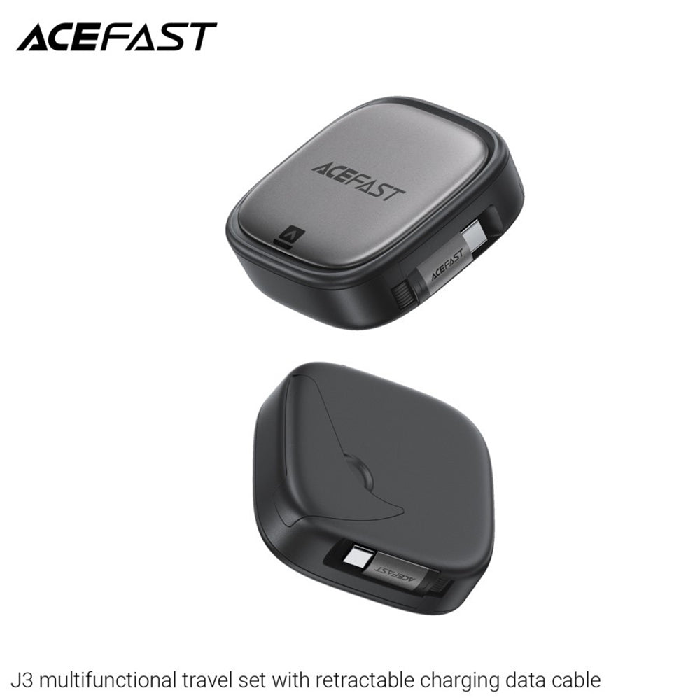 Câble de Données et de Charge USB-C - USB-C Acefast Travel J3, 60W, 0.95m, Noir