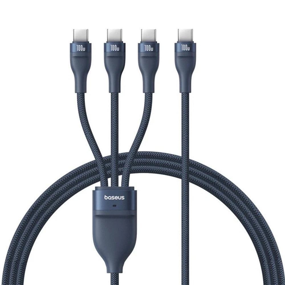 USB-C Oplaadkabel - 3 x USB-C Baseus Flash Series III 3in1, 100W, 1.5m, Blauw P10377503321-00
