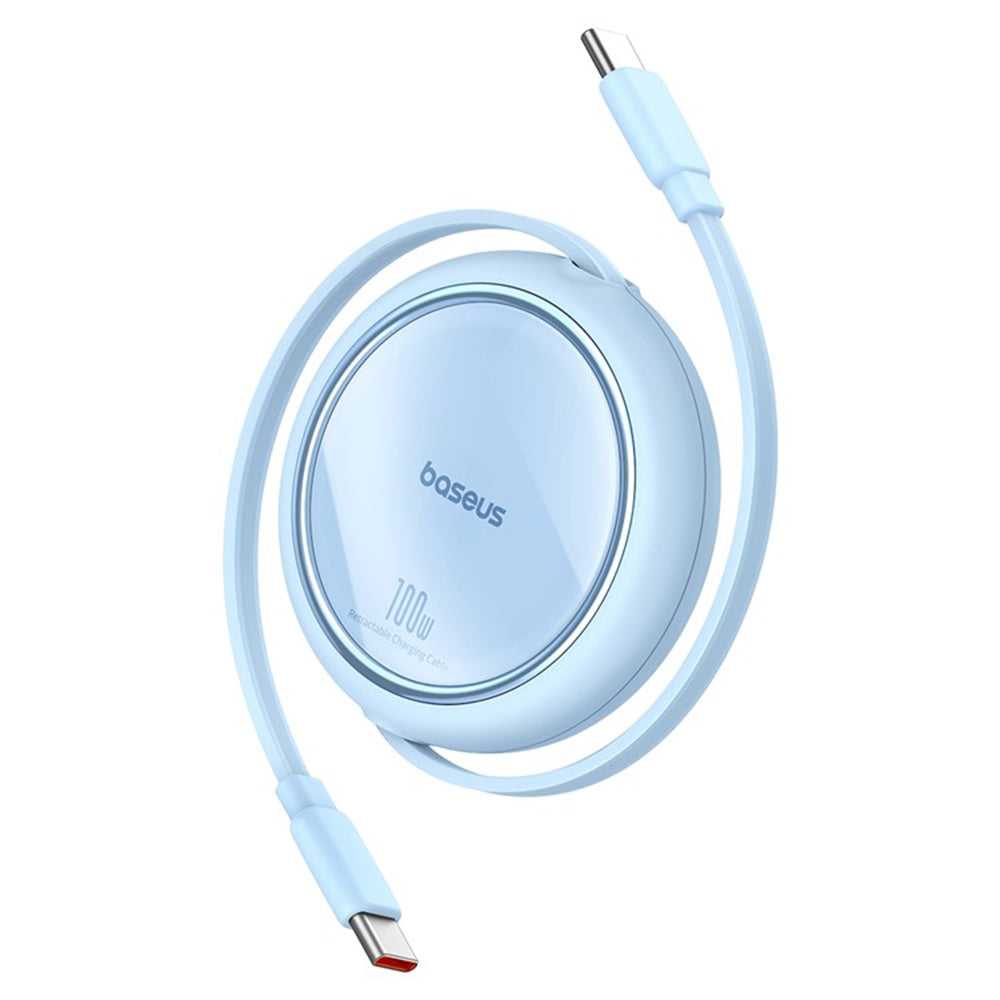 Data- en Oplaadkabel USB-C - USB-C Baseus Free2Draw Mini Intrekbaar, 100W, 1m, Blauw P10364500311-00