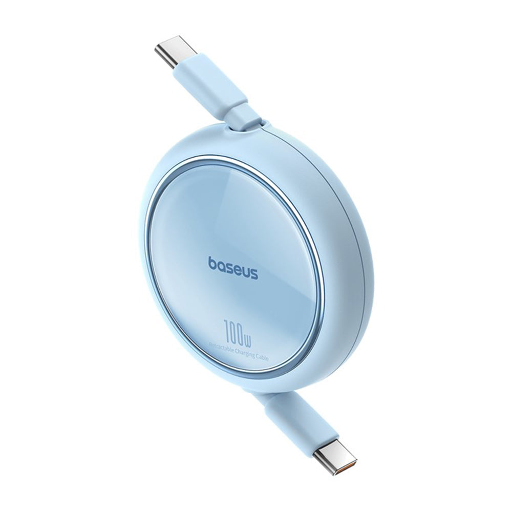 Data- en Oplaadkabel USB-C - USB-C Baseus Free2Draw Mini Intrekbaar, 100W, 1m, Blauw P10364500311-00