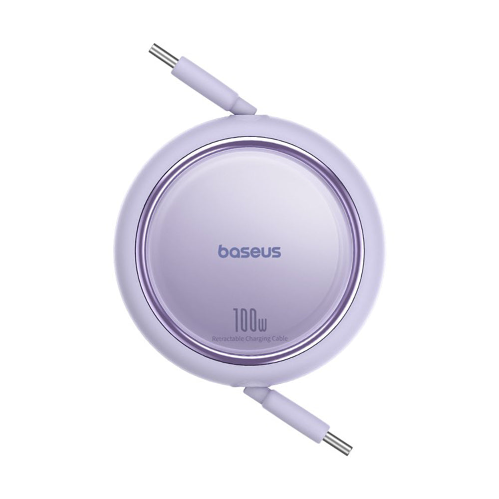 Data- en Oplaadkabel USB-C - USB-C Baseus Free2Draw Mini Intrekbaar, 100W, 1m, Paars P10364500511-00