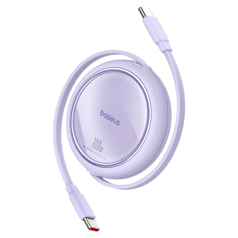 Data- en Oplaadkabel USB-C - USB-C Baseus Free2Draw Mini Intrekbaar, 100W, 1m, Paars P10364500511-00