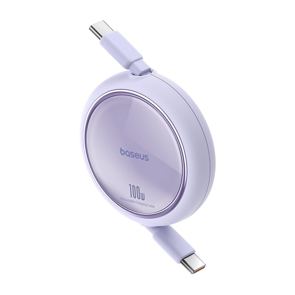 Data- en Oplaadkabel USB-C - USB-C Baseus Free2Draw Mini Intrekbaar, 100W, 1m, Paars P10364500511-00
