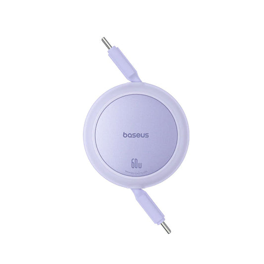 Câble de Données et de Charge USB-C - USB-C Baseus Free2Pull Mini Rétractable, 60W, 1m, Violet P10364500511-01