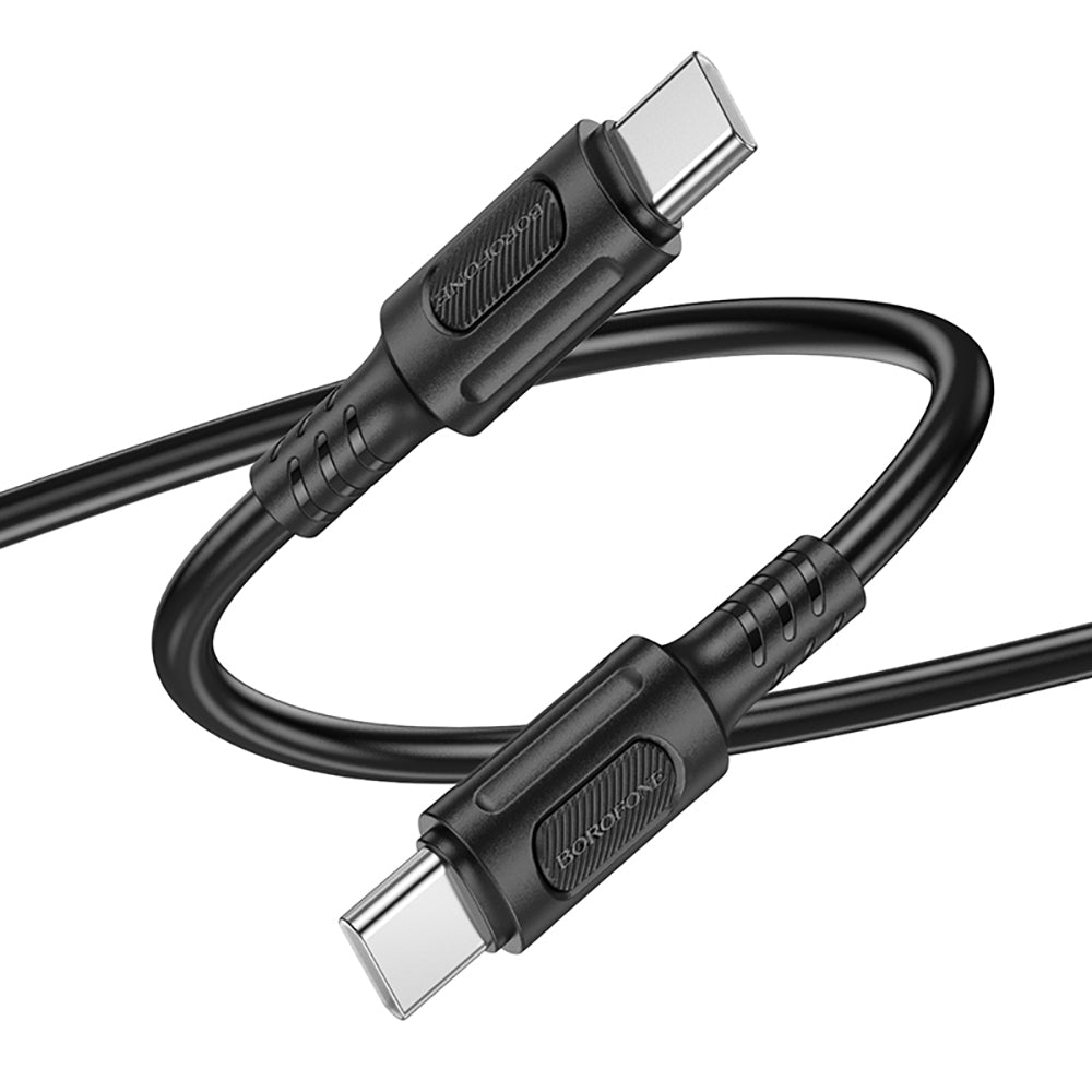 USB-C Data- en Oplaadkabel - USB-C Borofone BX111 Feliz, 60W, 1m, Zwart