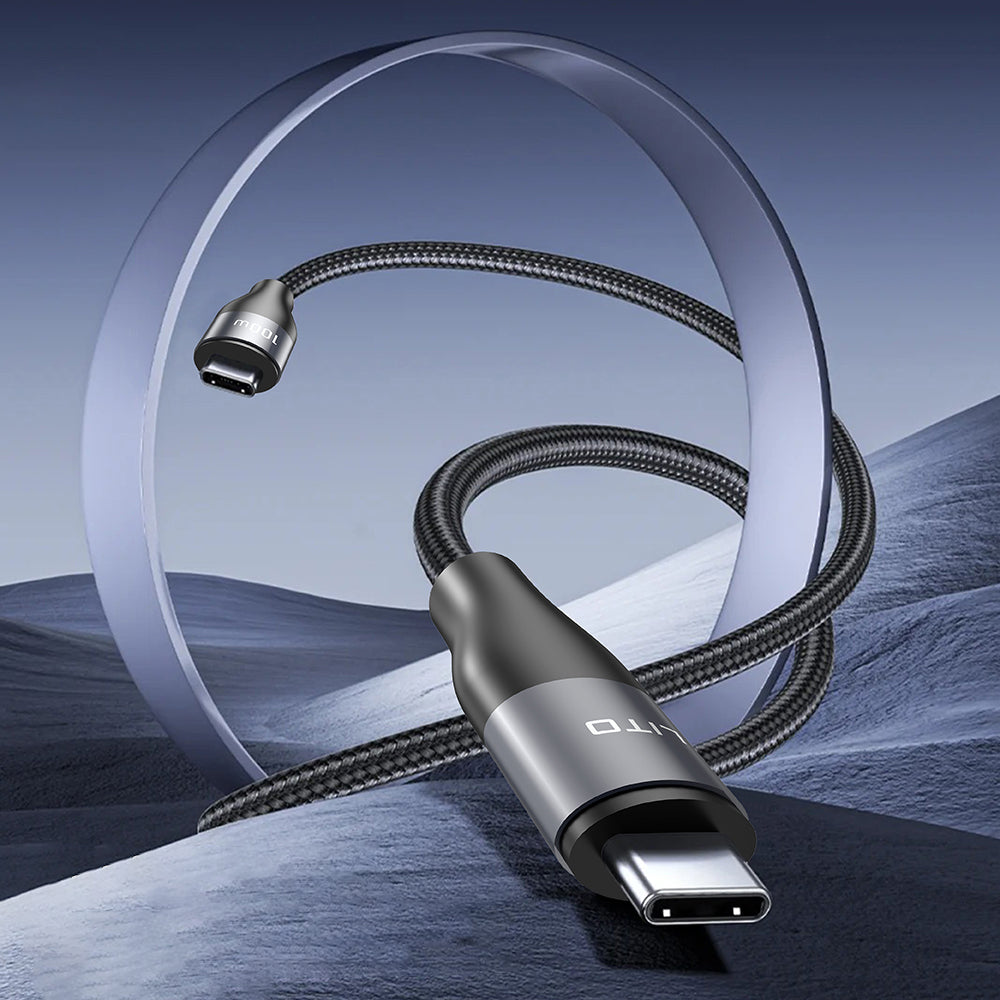 USB-C Data- en Oplaadkabel - USB-C Lito LD23CC, 100W, 1m, Gri