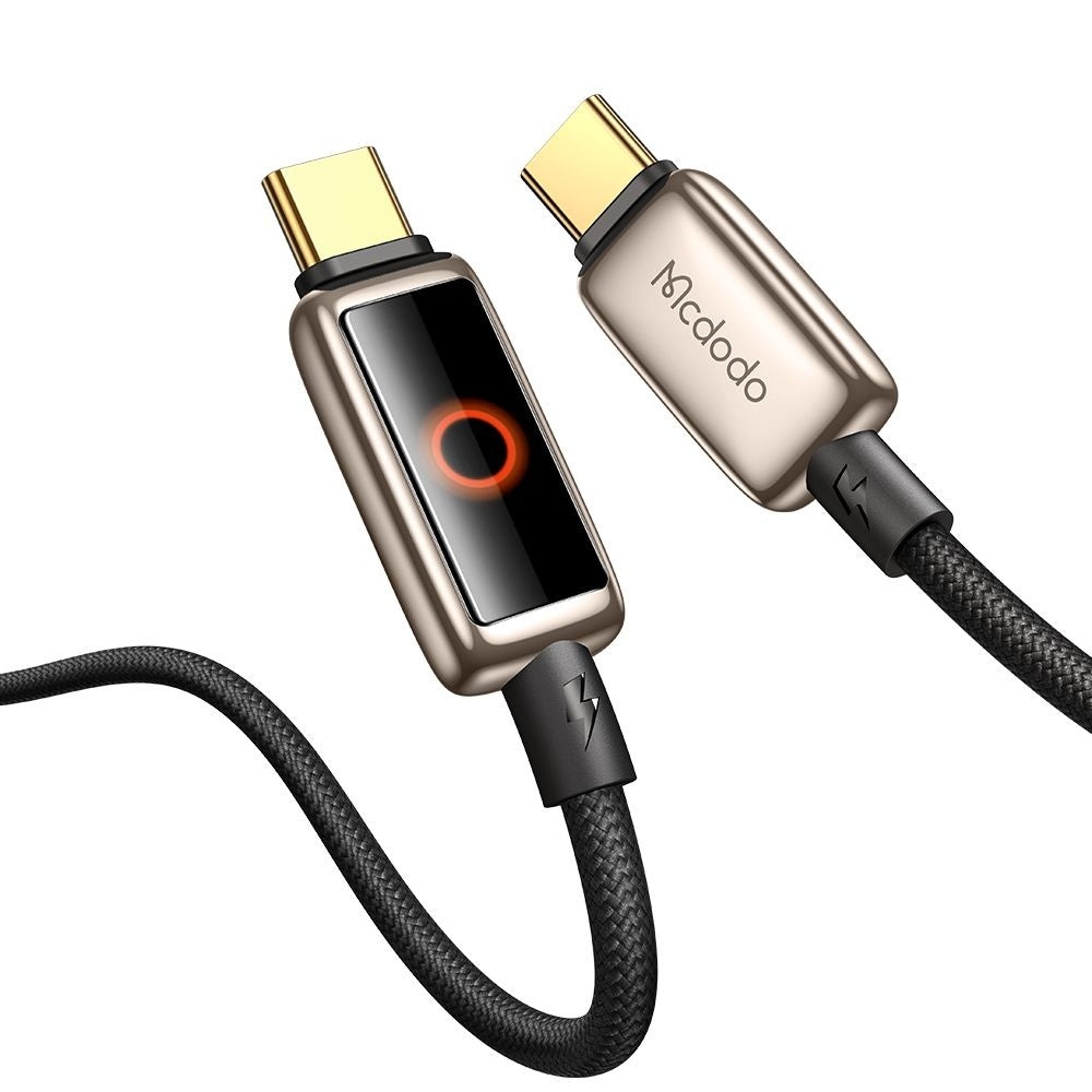 Câble de Données et de Charge USB-C - USB-C McDodo CA-6681 Auto Power Off, 100W, 1.2m, Doré