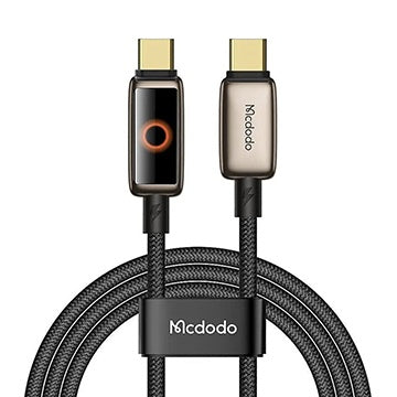 Câble de Données et de Charge USB-C - USB-C McDodo CA-6681 Auto Power Off, 100W, 1.2m, Doré