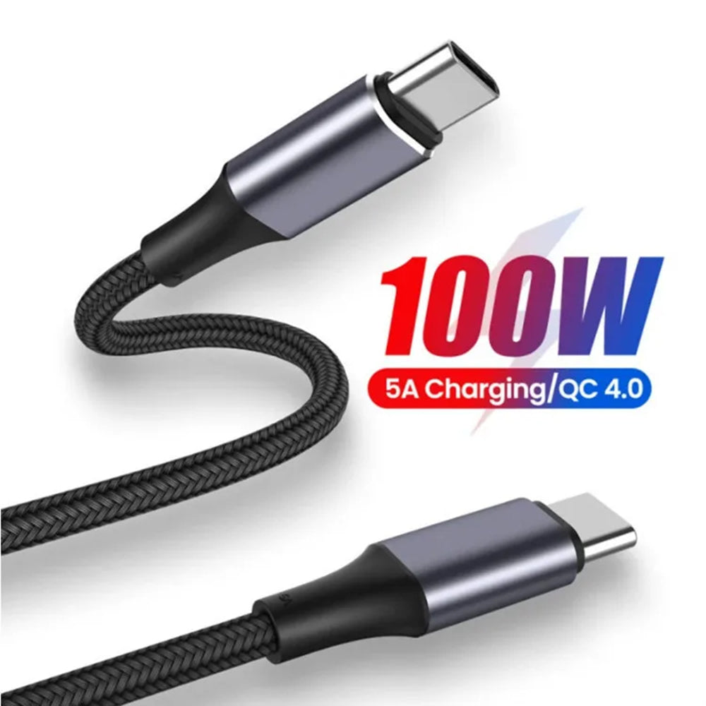 Câble de Données et de Charge USB-C - USB-C Techsuit PCB018, 100W, 1m, Noir