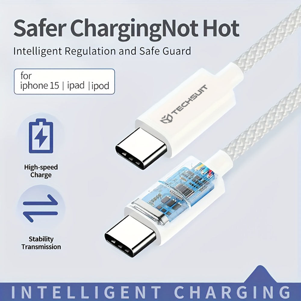 Daten- und Ladekabel USB-C - USB-C Techsuit PCB114D, 60W, 1m, Schwarz
