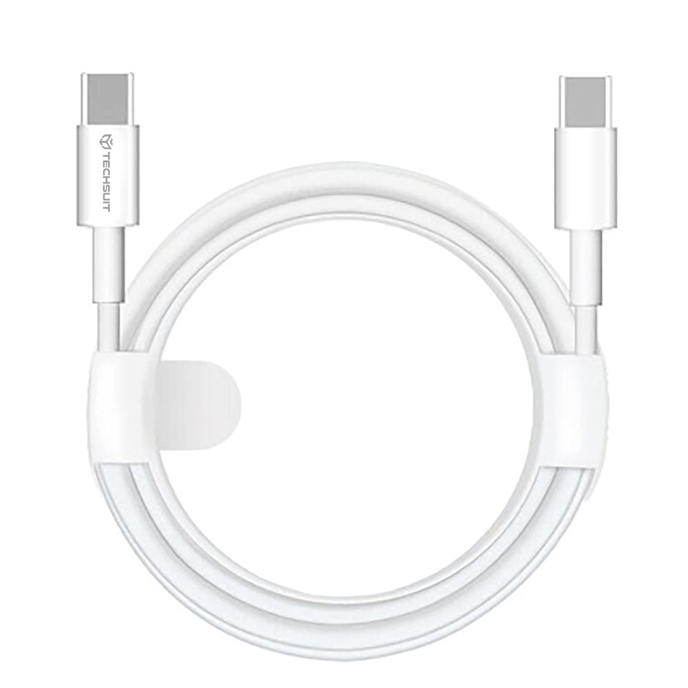 Data- en Oplaadkabel USB-C - USB-C Techsuit PCB130, 60W, 1m, Wit