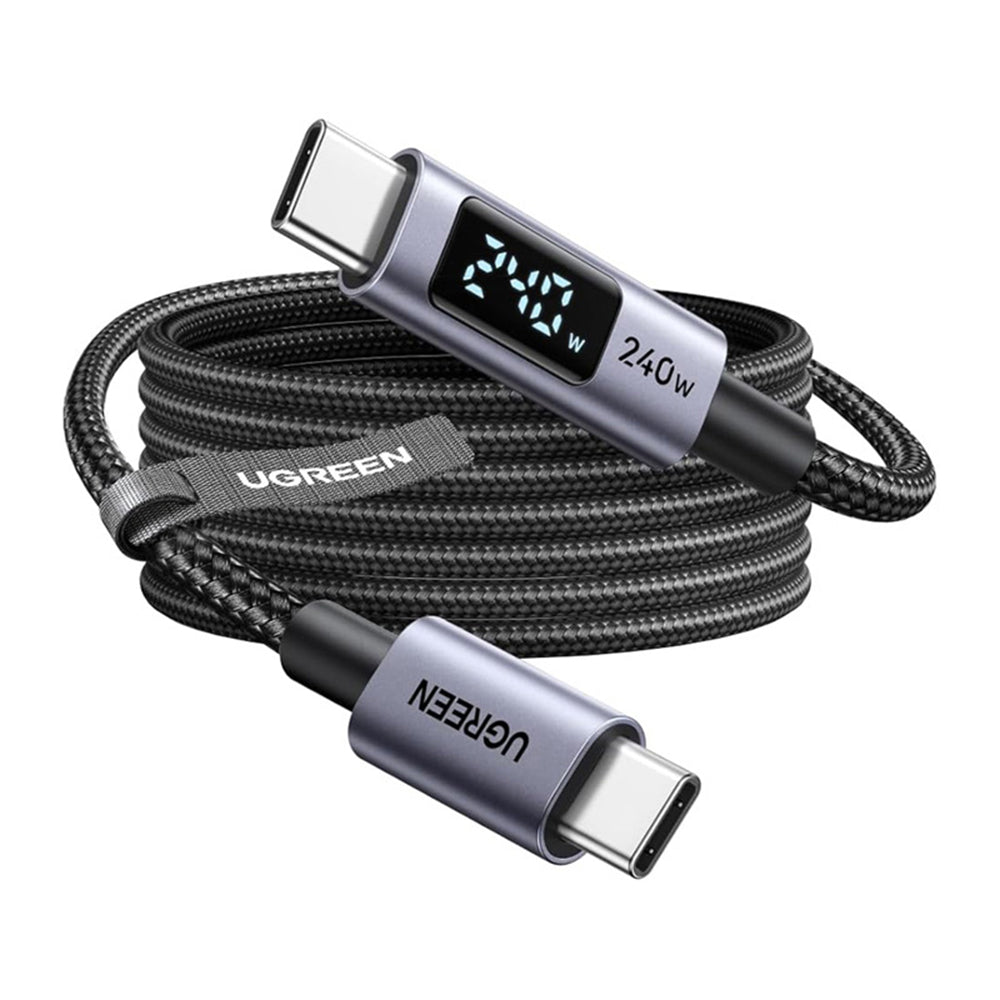 Câble de Données et de Charge USB-C - USB-C UGREEN 65866 Display, 240W, 1m, Gris