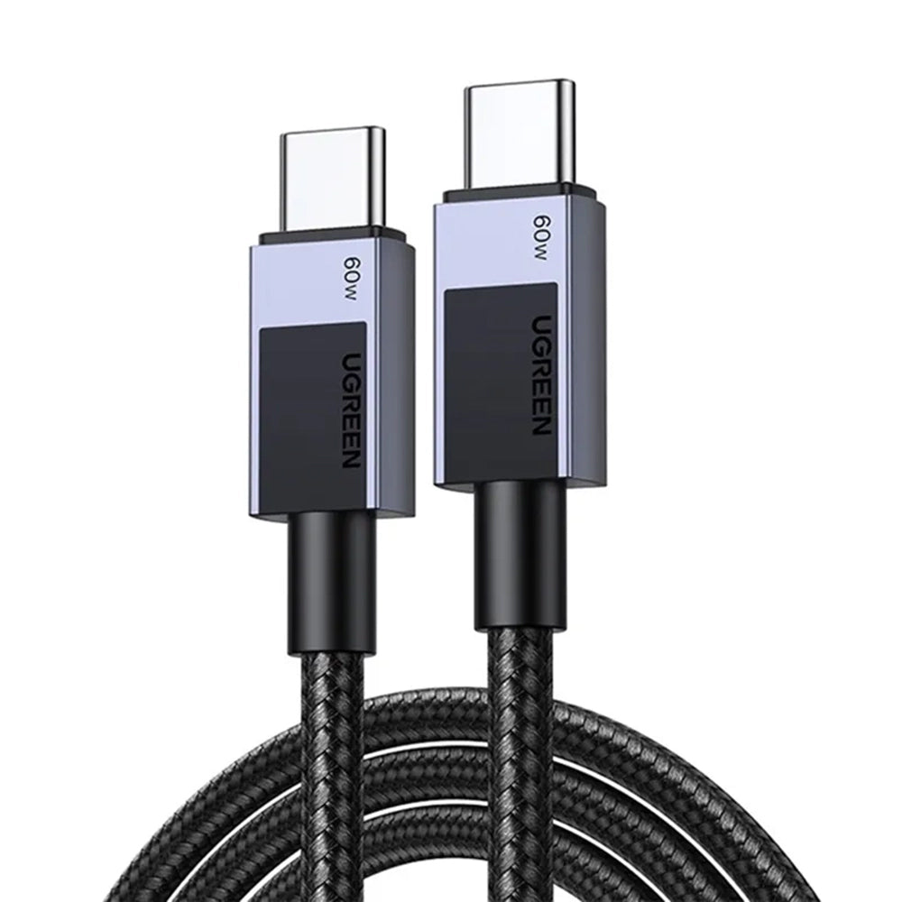 USB-C Data- en Oplaadkabel - USB-C UGREEN L524, 60W, 1m, Gri