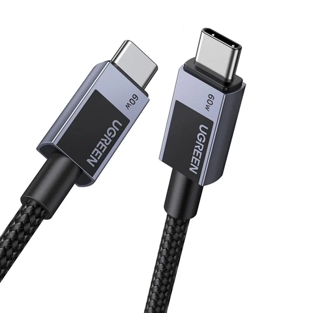 USB-C Data- en Oplaadkabel - USB-C UGREEN L524, 60W, 1m, Gri