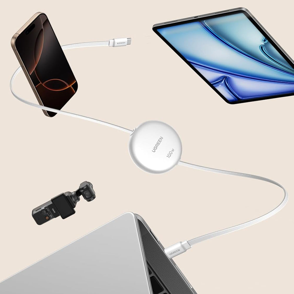 USB-C Data- en Oplaadkabel - USB-C UGREEN L531, 100W, 1m, Wit