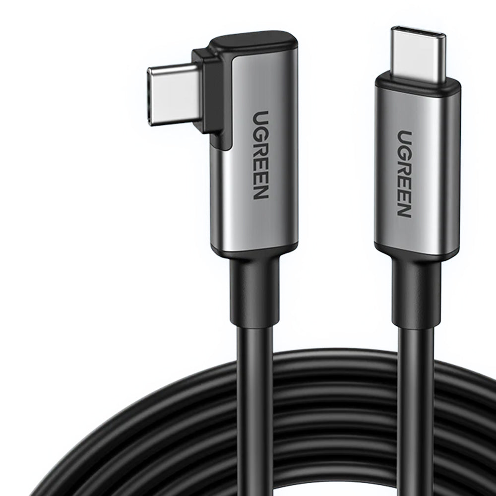 USB-C Data- en Oplaadkabel - USB-C UGREEN US551 (90629) Gehoekt, 60W, 5m, Zwart